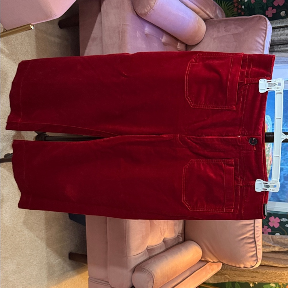 Maeve Anthropologie red velvet pants - sz 32 like new, barely worn.